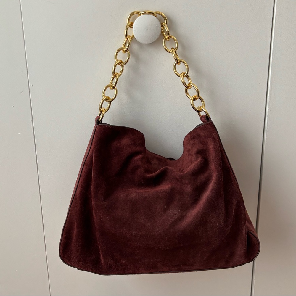 J. Crew Berkeley chainlink shoulder bag in suede